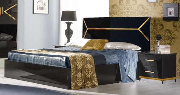 Product photograph of Elegance Black Italian Bed - Comes In King And Queen Size Options from Choice Furniture Superstore.